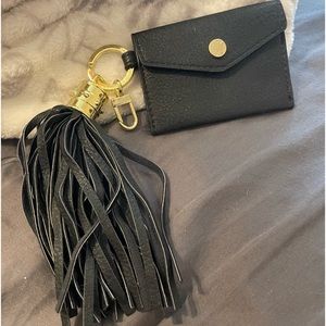 Steve Madden keychain black leather wallet